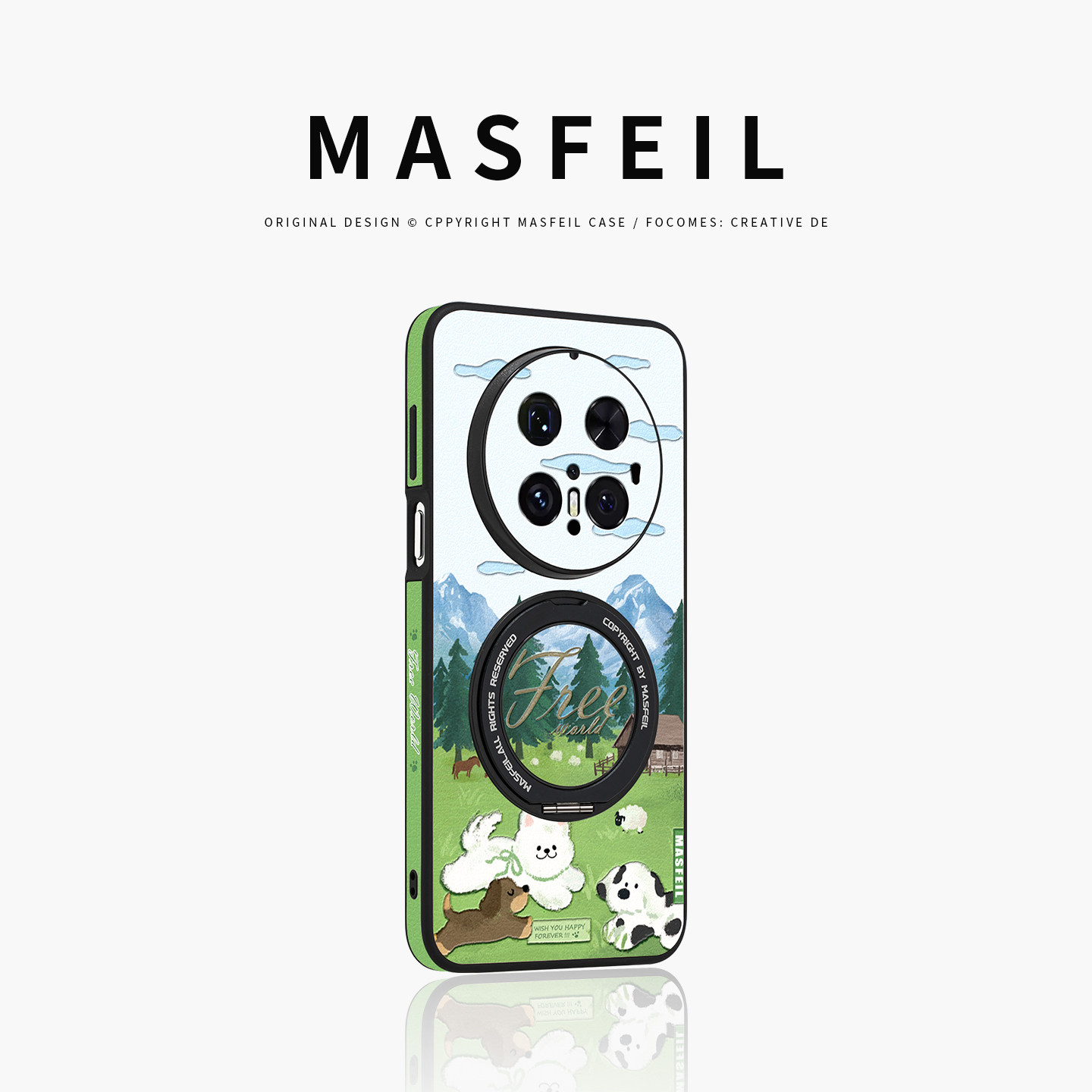 MASFEIL × 旷野小狗适用华为Mate80Promax手机壳mt70新款Pura90磁吸支点mate60por支架Ho5全包80高级感女p70