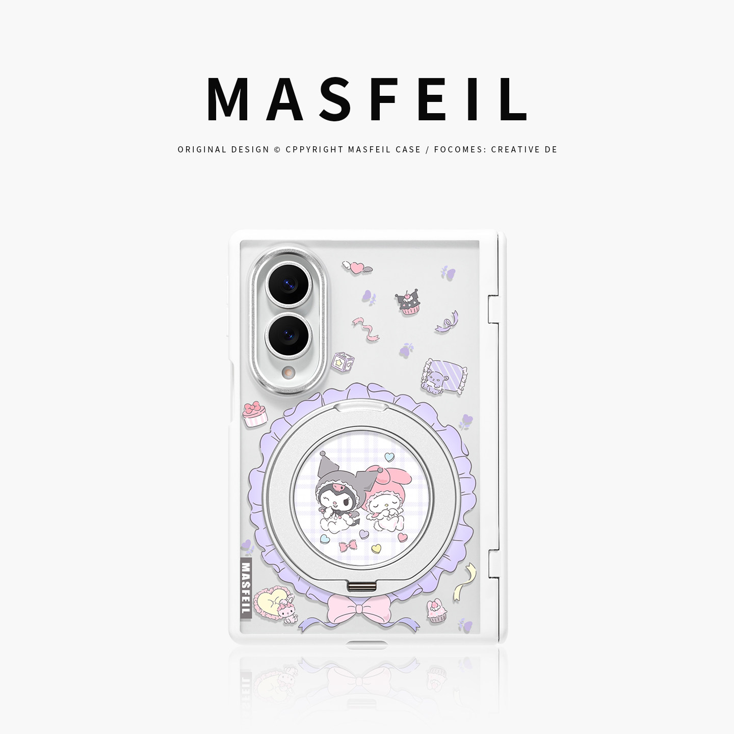 MASFEIL× 小恶魔好友适用三星GalaxyZFold8Wide手机壳磁吸带支架折叠屏阔fold7透明全包保护套防摔新款高档