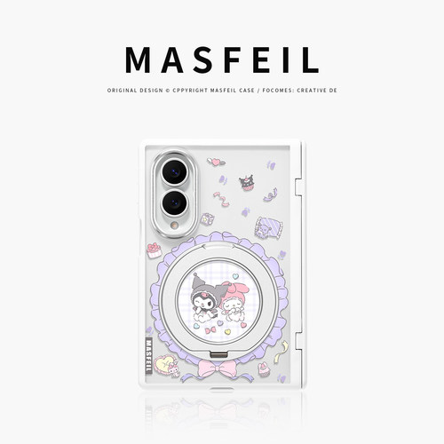 MASFEIL× 小恶魔好友适用三星GalaxyZFold8Wide手机壳磁吸带支架折叠屏阔fold8透明全包保护套防摔新款高档