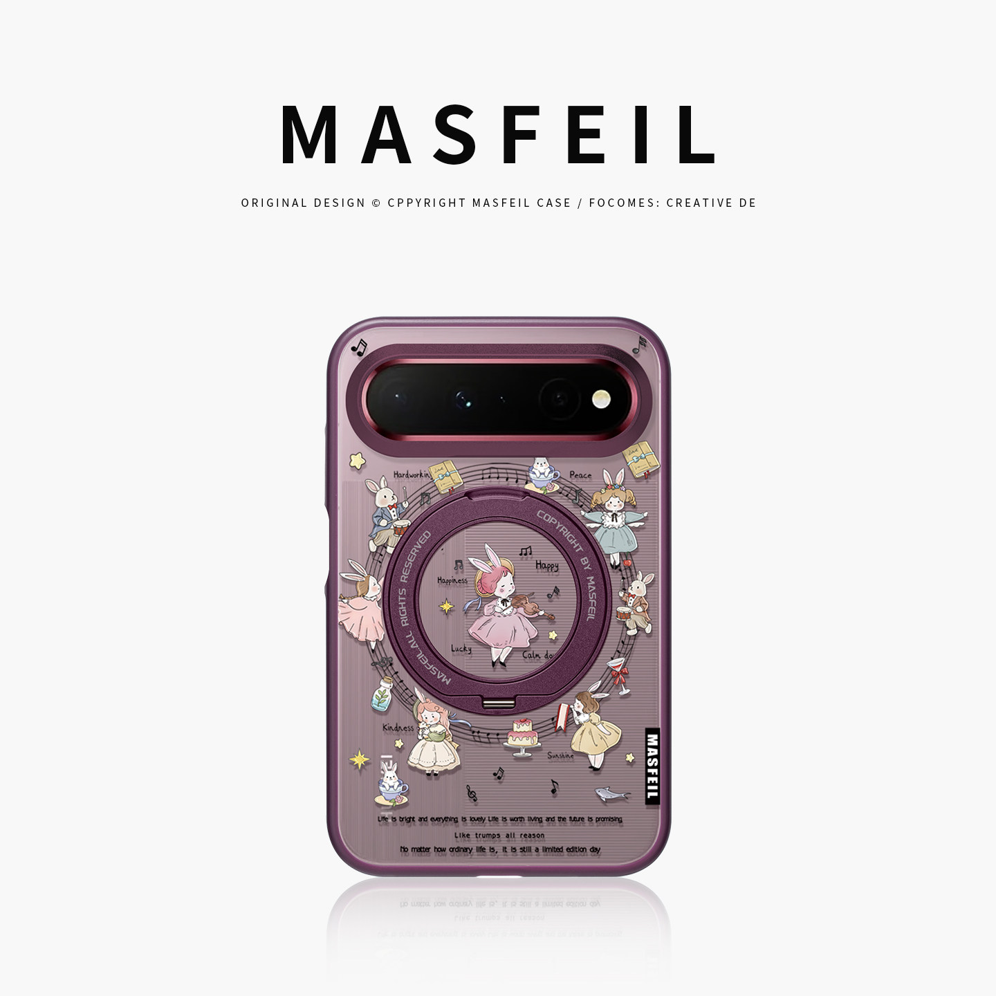 MASFEIL× 时之舞会适用华为PuraXView手机壳磁吸带支架新款阔直板Pura X View全包保护套防摔女超薄半透明