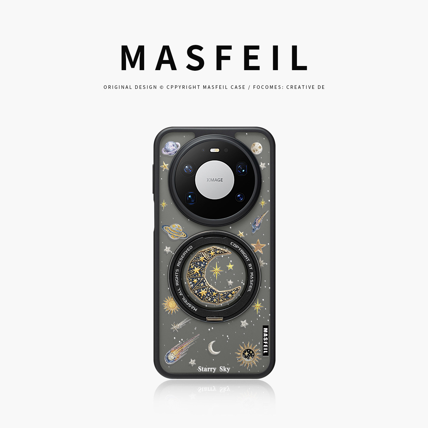 MASFEIL × 星河璀璨适用华为mate80pro手机壳新款Pura90pro磁吸支点mate60支架套Fo5全包mt70por+高级感p70