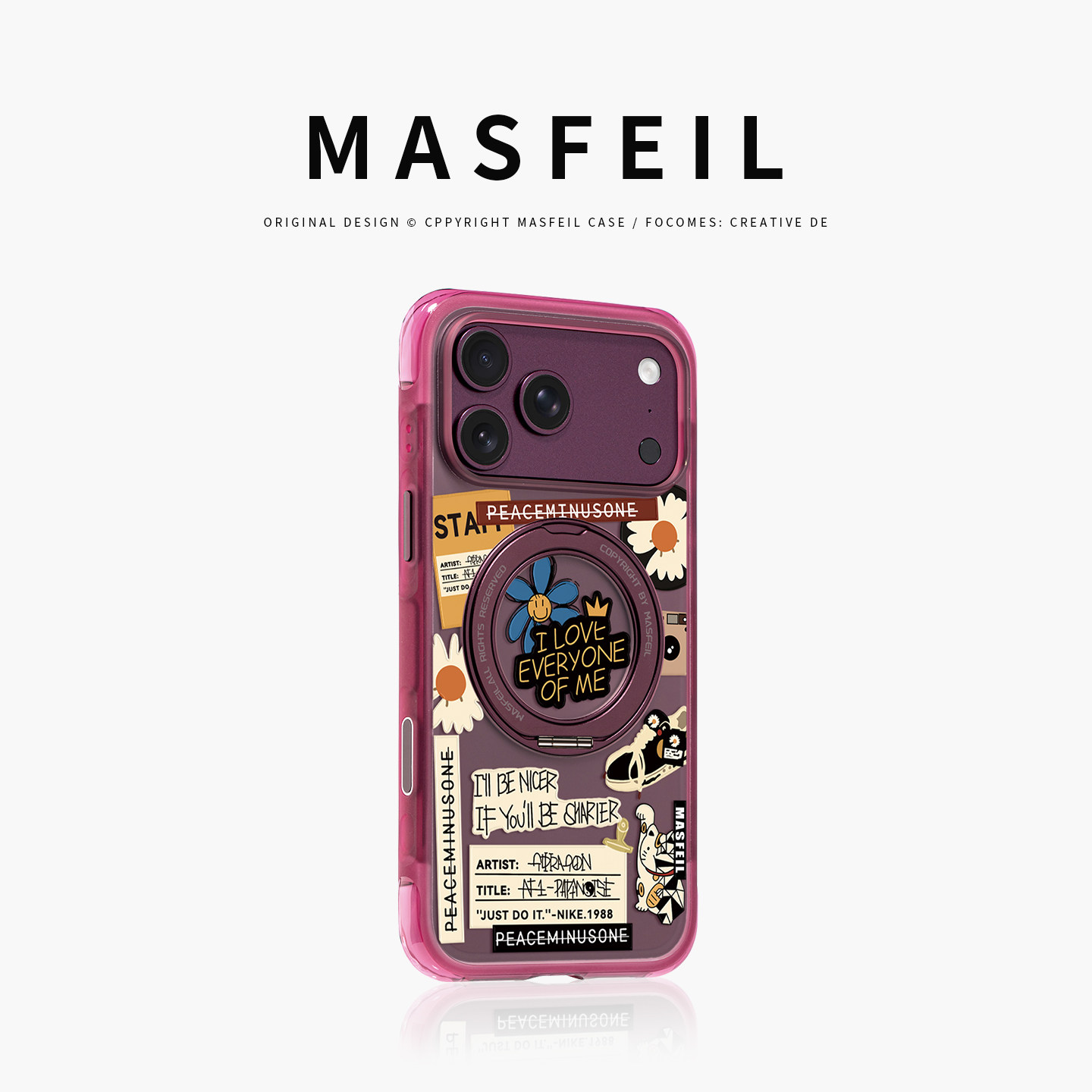 MASFEIL× INS便签适用iPhone18Promax手机壳新款ip18磁吸带支架Go5苹果17Pro保护套支点超薄高级感17pm女