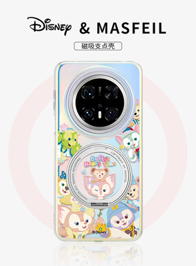 MASFEIL × 达菲泡泡适用华为Mate60Pro手机壳mate80pro磁吸带支架新款mt70por+支点套Lo5高级感迪士尼女全包