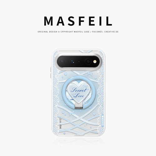MASFEIL× 蝴蝶结爱心适用华为PuraXView手机壳磁吸带支架新款阔直板Pura X View全包保护套防摔高级感透明女