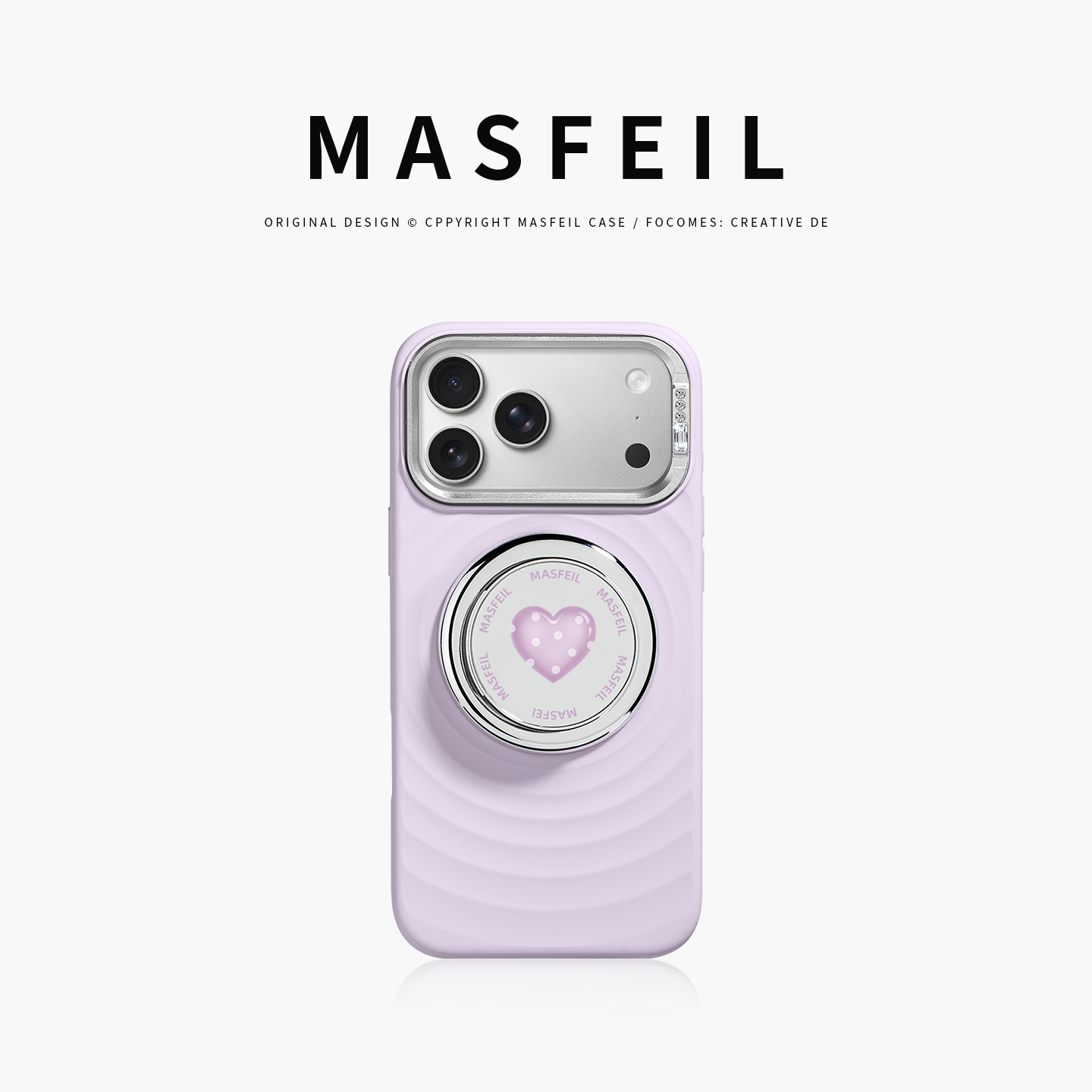 MASFEIL × 波点爱心适用iPhone17Promax手机壳新款磁吸带支架苹果17Pro全包保护套液态硅胶Zo7女高级感好看