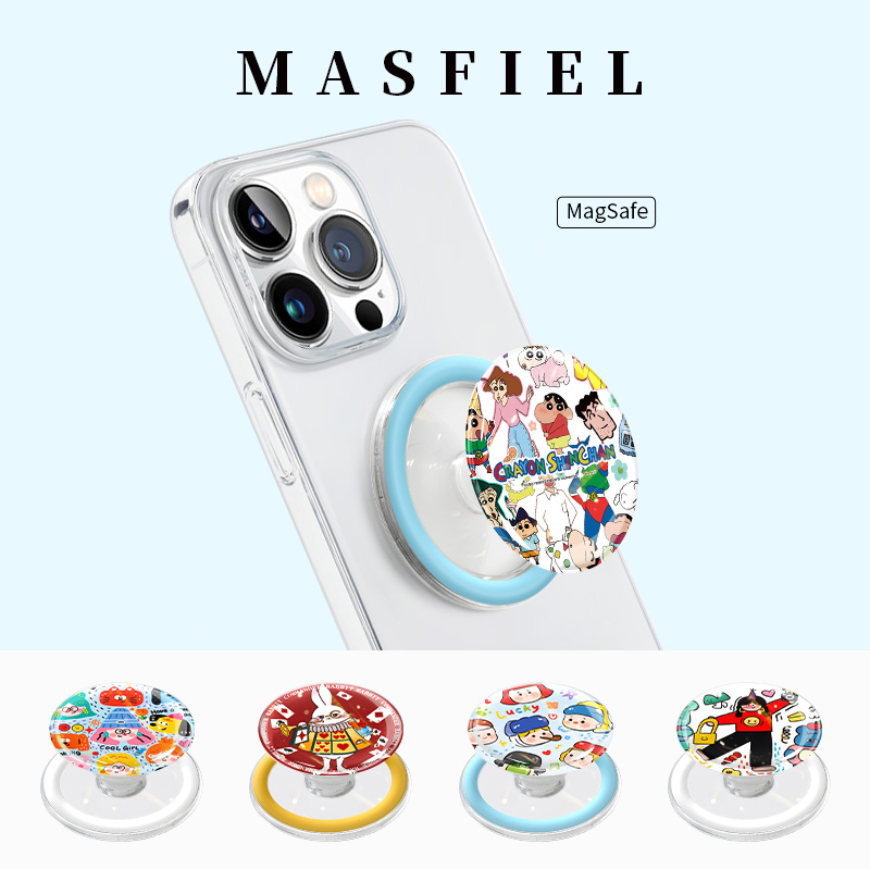 MASFIEL × 小新贴纸适用于MagSafe磁吸支架卡通可爱气囊创意手机壳便携磁力圈背贴扣创意旋转桌面懒人追剧
