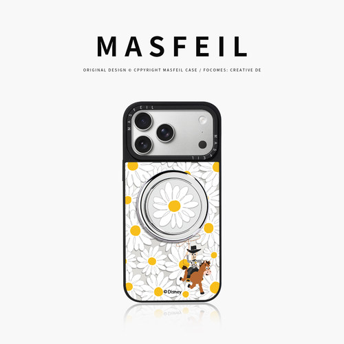 MASFEIL× 雏菊牛仔适用iPhone18Promax手机壳新款ip16磁吸带支架苹果17Pro套Jo5镜面高级感13pm全包15潮牌