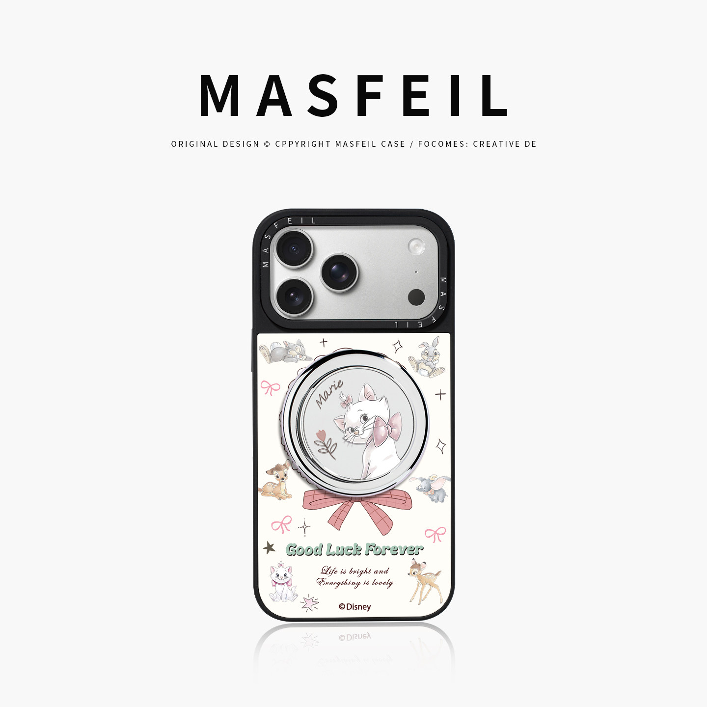 MASFEIL× 蝴蝶结玛丽适用iPhone17Promax手机壳新款ip15磁吸带支架苹果16Pro套Jo5镜面高级感13pm全包14可爱