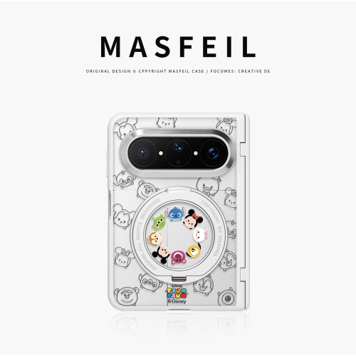 MASFEIL× 印花奇奇适用华为PuraXMax手机壳磁吸带支架小折叠PURA典藏版半透明全包保护套防摔x2新款高级超薄
