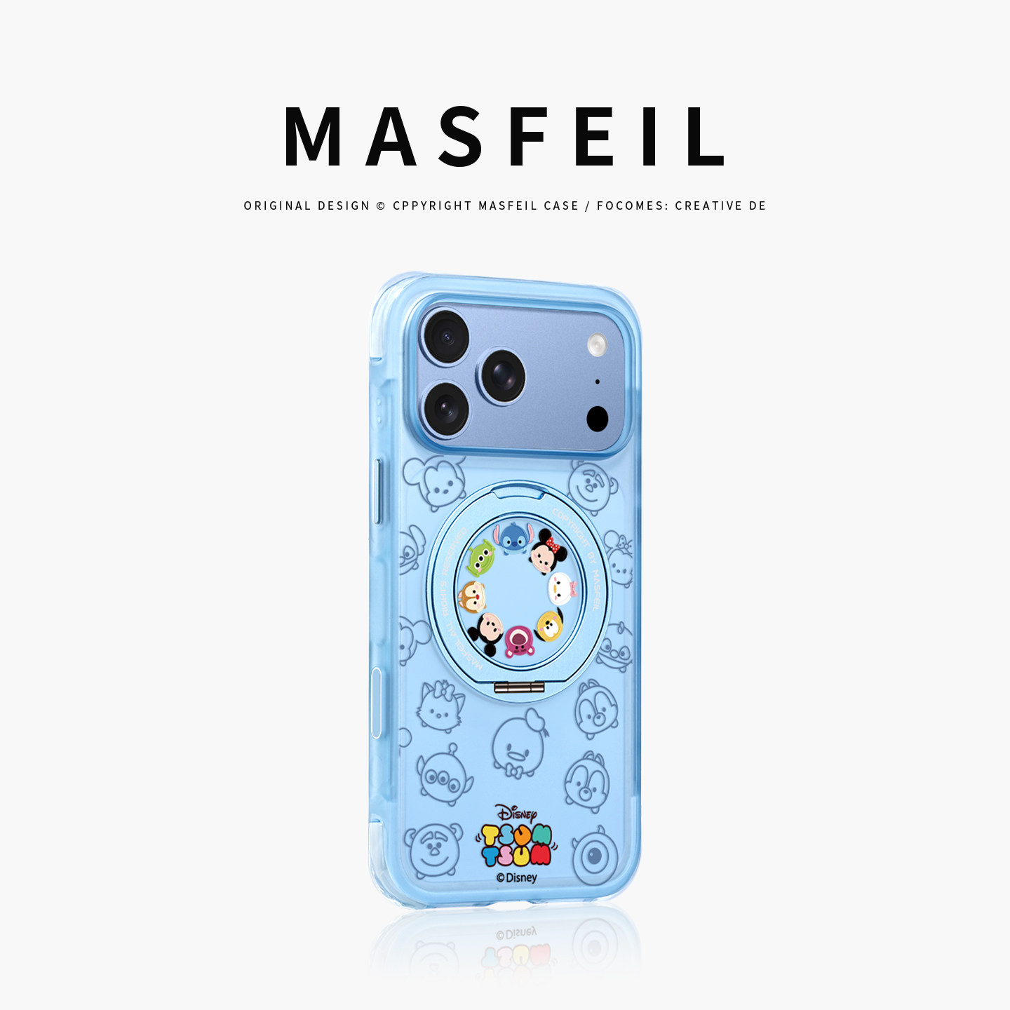 MASFEIL× 印花奇奇适用iPhone18Promax手机壳新款ip18pm磁吸带支架Go5苹果17Pro保护套支点全包蓝色高级感17