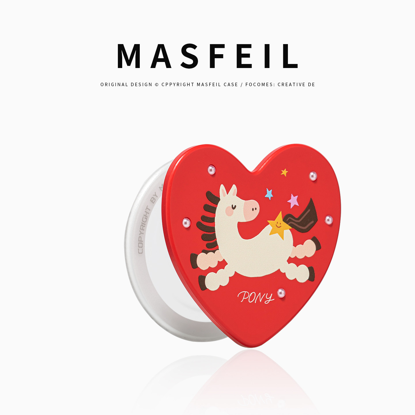 MASFEIL × 福运小马爱心珍珠支架适用MagSafe磁吸支架卡通可爱气囊新年手机壳便携磁力圈背贴扣旋转桌面懒人,3C数码配件,手机支架/手机座,淘宝优惠券,粉丝福利购,淘宝优惠卷