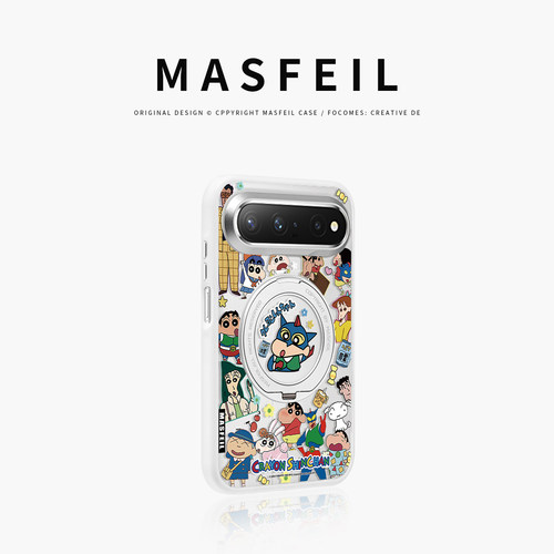 MASFEIL× 小新贴纸适用华为PuraXView手机壳磁吸带支架新款阔直板Pura X View全包保护套防摔高档新品半透明