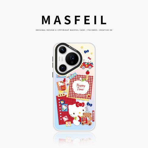 MASFEIL × 猫咪便利贴适用华为Pura90Pro手机壳p70新款磁吸p60带支架p80pro+套可爱p50全包高级感Ultra好看