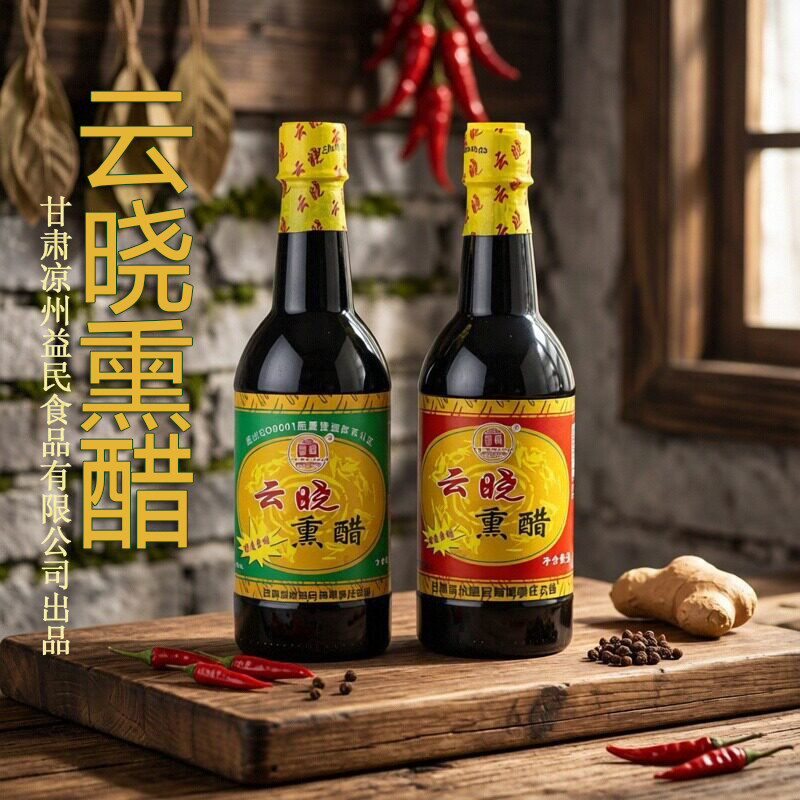 凉州云晓熏醋 瓶装6度/4度酿造食醋家用拌凉菜炒菜调味饺子醋500g