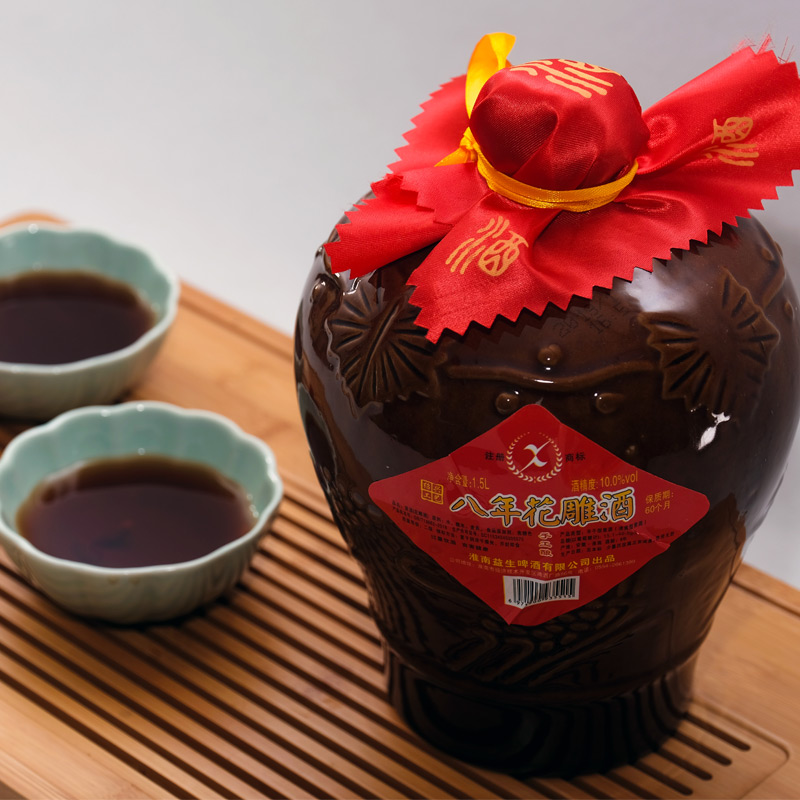 益生黄酒坛装绍兴风味3斤包邮八年正宗糯米特产加饭做菜花雕老酒