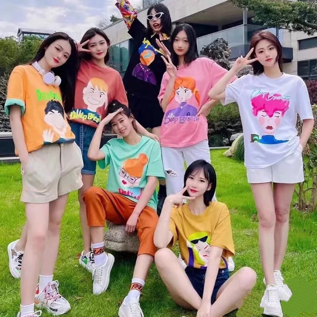 阿玛施同款卡通涂鸦T恤夏季减龄