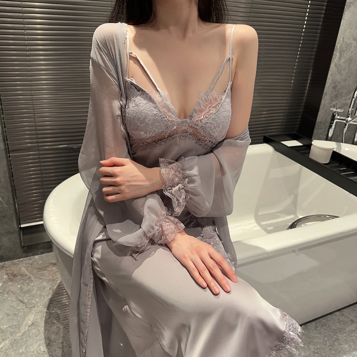 冰丝睡衣女性感诱惑家居服