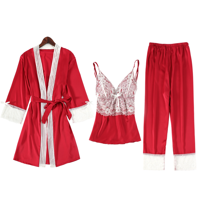 夏季薄款性感仿真丝绸女士家居服