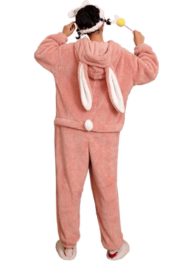 连体睡衣兔子甜美法兰绒家居服