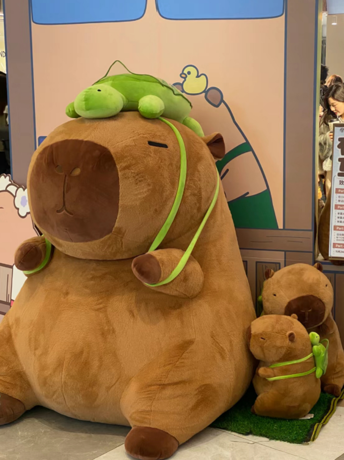 CAPIBALA 인형 초대형 플러시 장난감 CAPYBARA 인형 BARA SNOTTY NOSE 인형 여성을위한 생일 선물