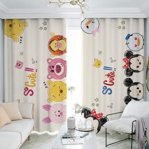 全遮光可爱卧室迪士尼总动员窗帘