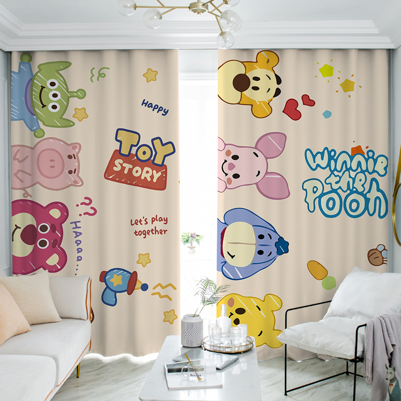 全遮光窗帘隔热防晒卡通