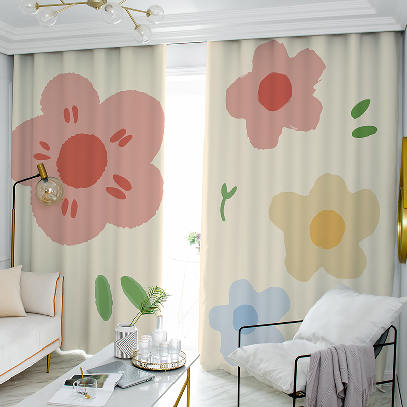 简约防晒窗帘布成品全遮光