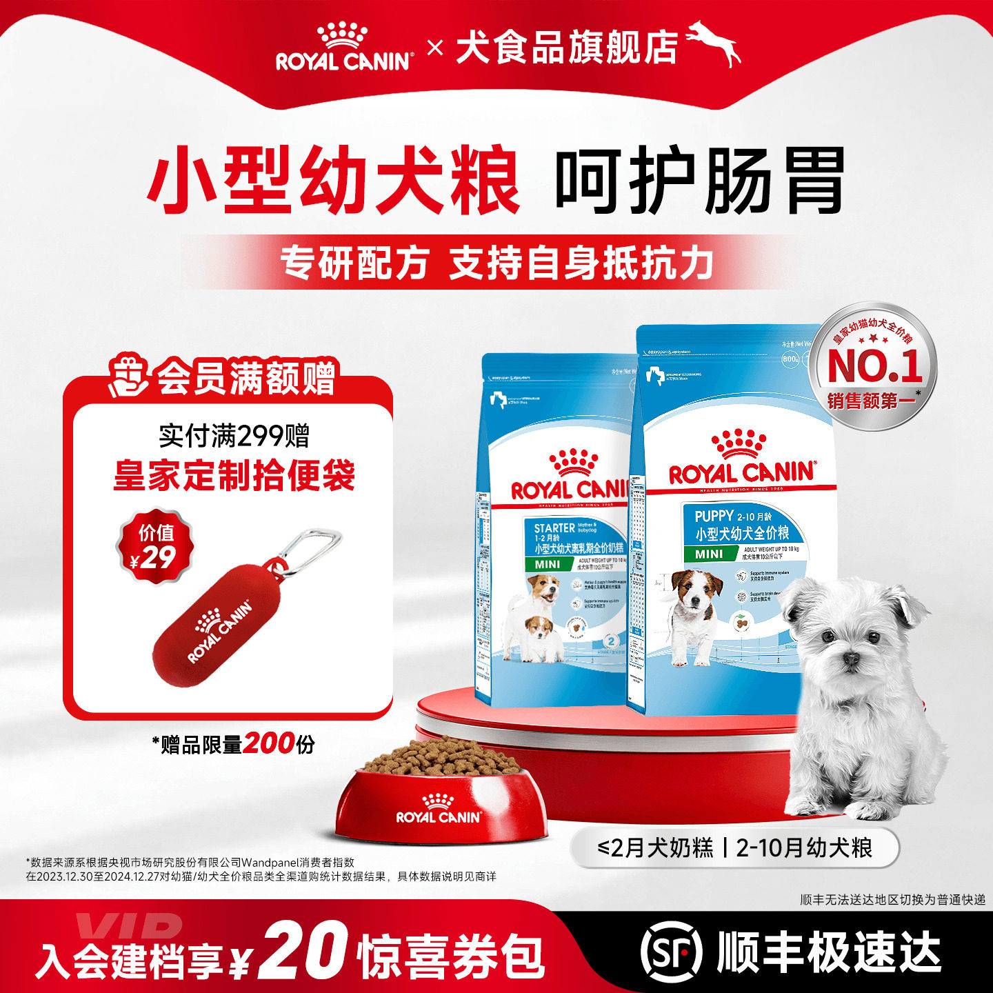 皇家狗粮小型犬奶糕粮幼犬专用博美雪纳瑞泰迪比熊幼犬粮皇家奶糕