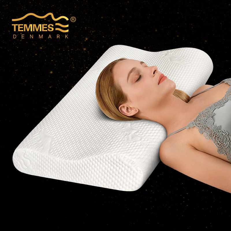 丹麦TEMMES泰梅斯 枕头颈椎枕记忆枕 高低双向曲线记忆棉枕芯