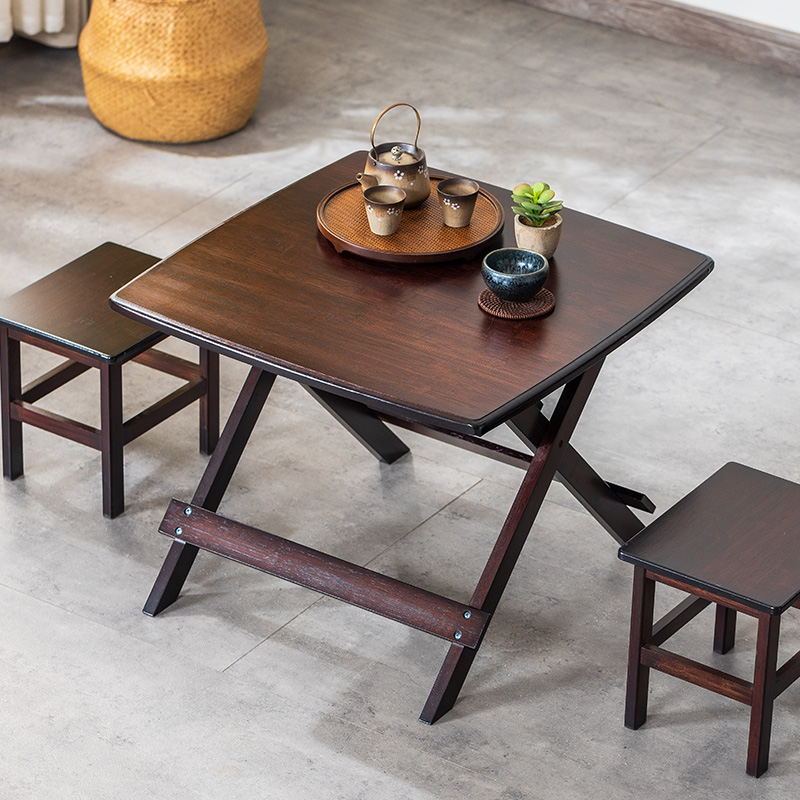 折叠桌子家用实木餐桌小户型桌子