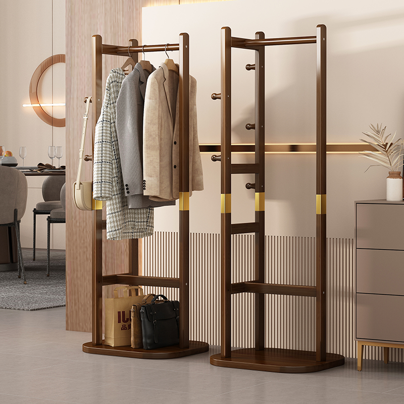 实木立式挂衣架客厅落地衣帽架
