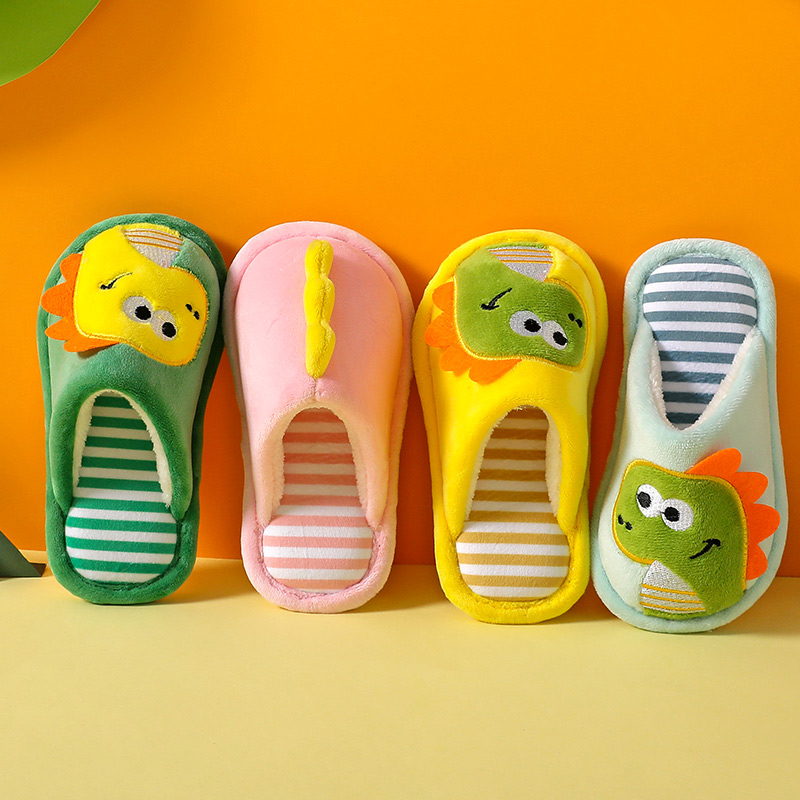 儿童拖鞋女童男童恐龙棉拖保暖家居室内防滑卡通春秋冬宝宝棉拖鞋