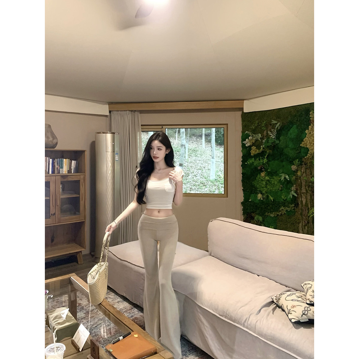 JustQin【美臀神裤】2026新款夏装性感长裤显瘦微喇休闲运动裤女