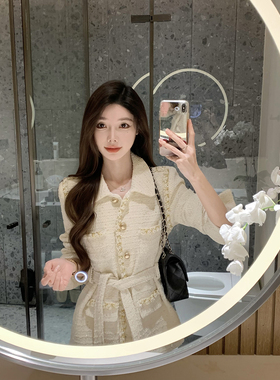 JustQin【铂金山茶】2026新款春装金属链条气质小香风外套女