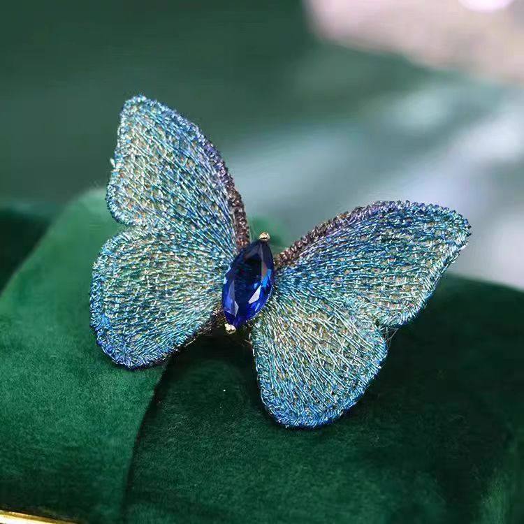 布艺刺绣蝴蝶胸针高档女旗袍汉服国风小众精致别针新款胸花装饰,饰品/流行首饰/时尚饰品新,胸针,淘宝优惠券,粉丝福利购,淘宝优惠卷