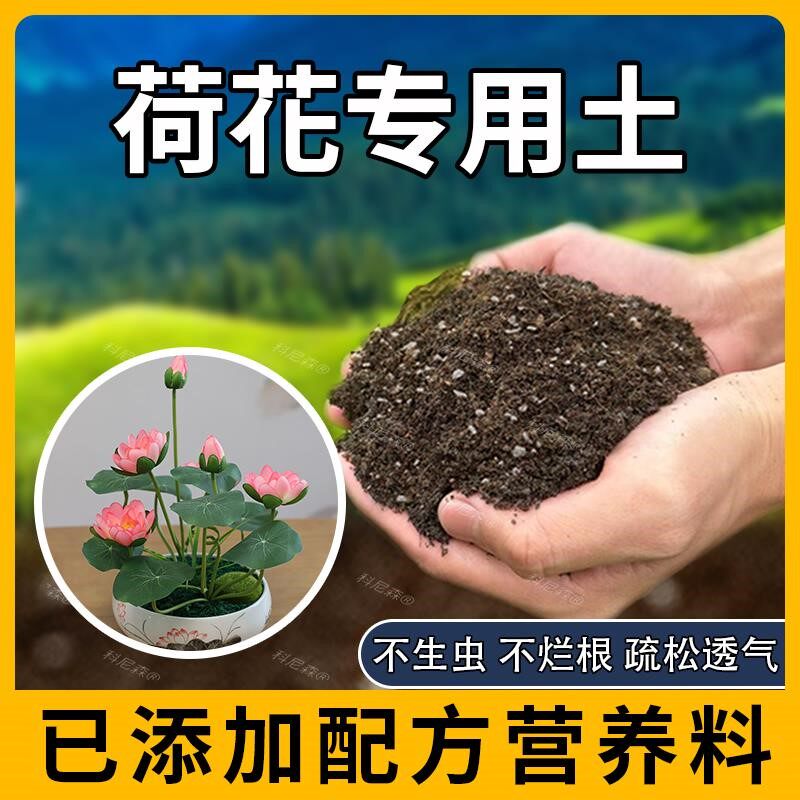荷花专用土肥料荷花营养土育苗花土黑土透气室内泥土有机土花草土