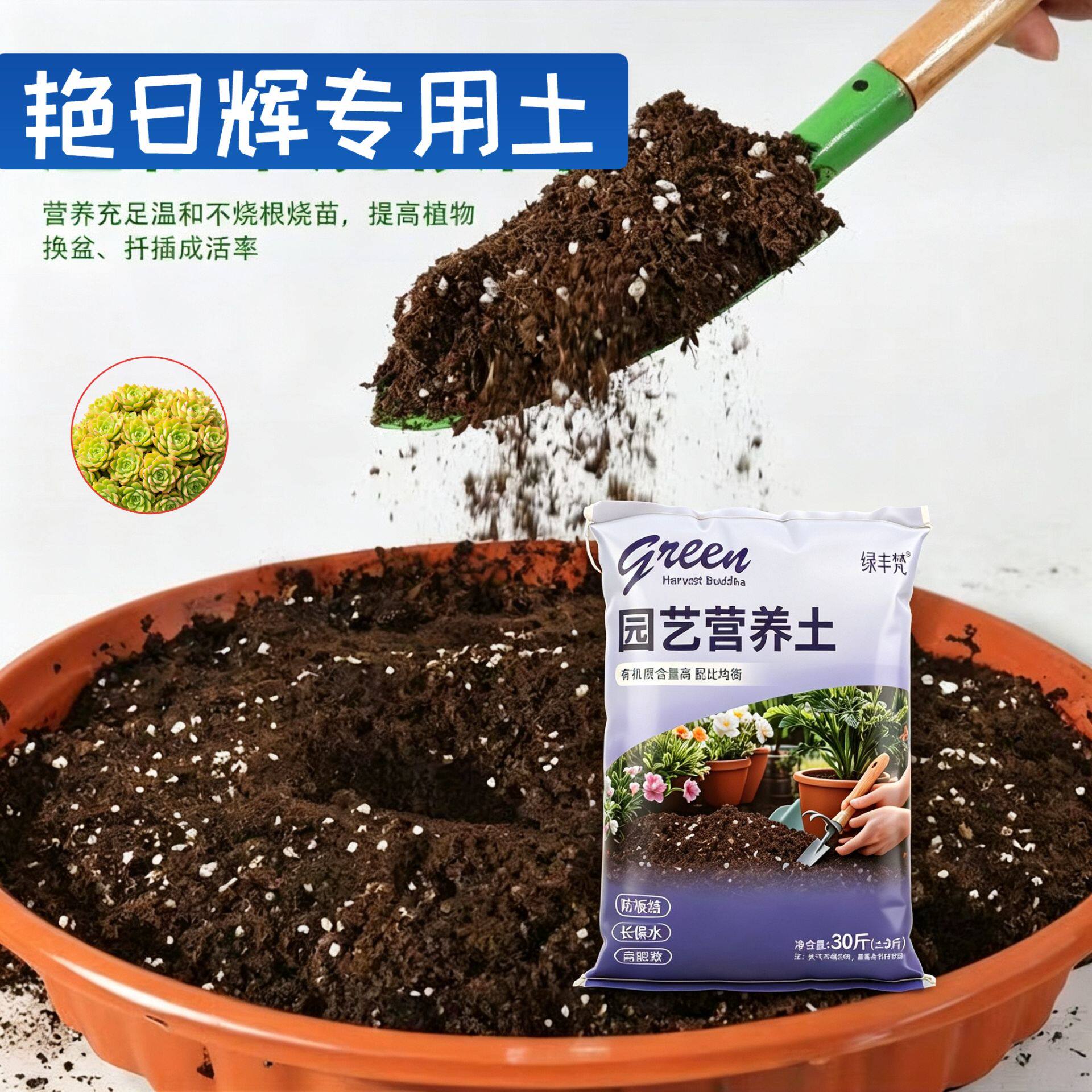 艳日辉专用进口泥炭土高温腐熟加珍珠岩盆栽包邮天然绿叶观花花园