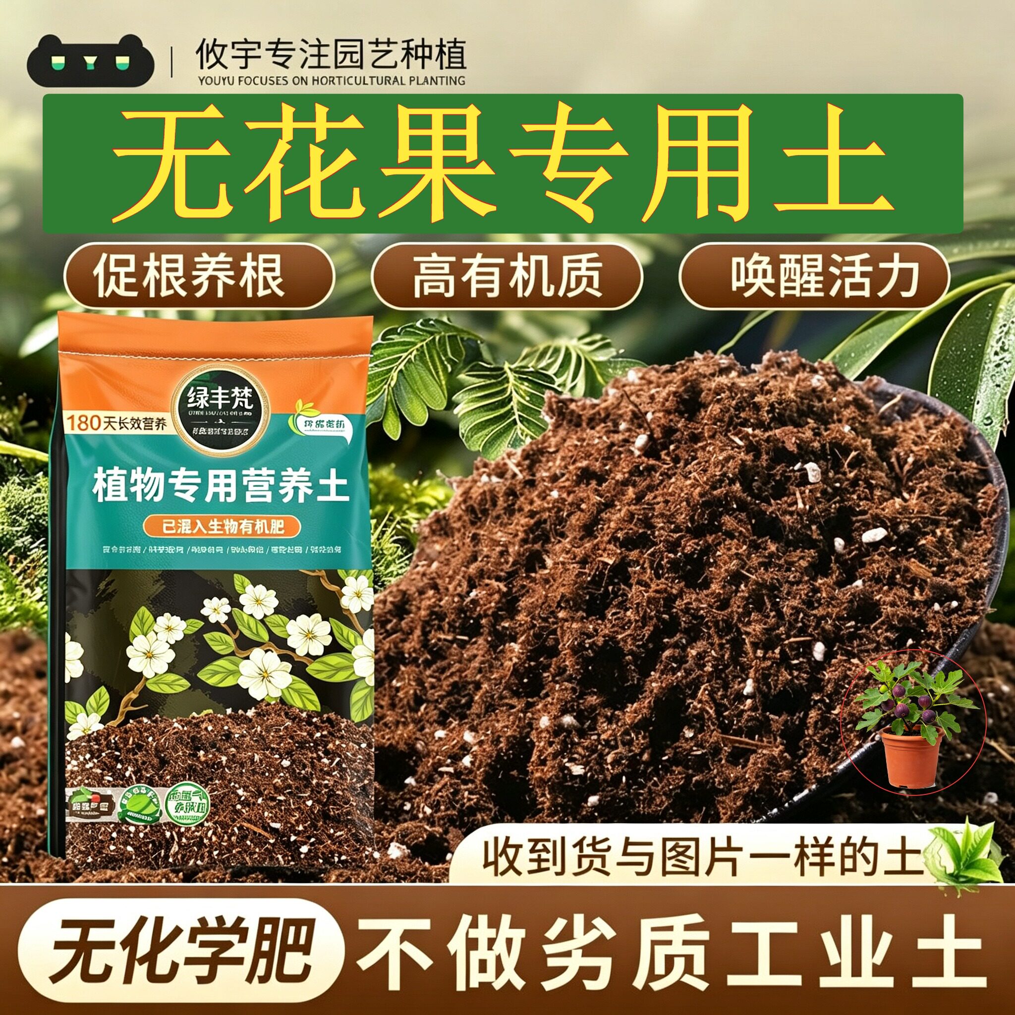 无花果适用花泥利于发根花卉种植土结构稳定提升排水试用装观花