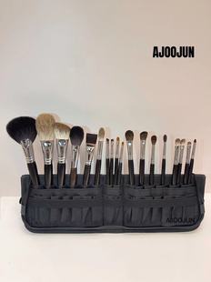 18支灰鼠毛化妆刷雪狐毛散粉刷修容刷松鼠毛眼影刷黑檀木美妆工具