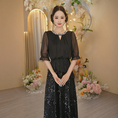 法式拼接连衣裙女2025初夏穿搭