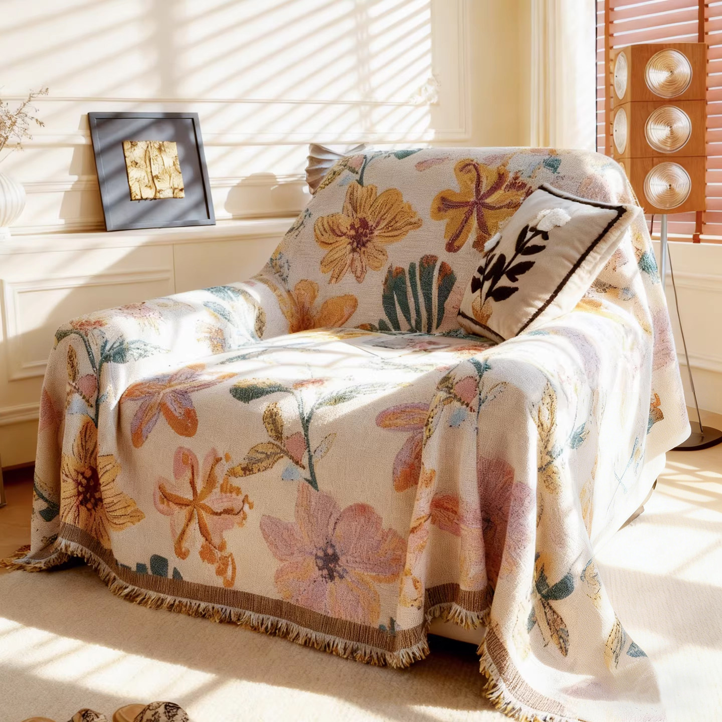 2025新款美式沙发巾复古高档防滑沙发垫法式沙发盖布盖毯油画盖巾,居家布艺,沙发套,淘宝优惠券,粉丝福利购,淘宝优惠卷