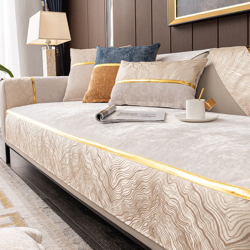 2025新款简约轻奢风雪尼尔四季通用固定防滑盖布沙发套罩巾坐垫子,居家布艺,沙发垫,淘宝优惠券,粉丝福利购,淘宝优惠卷