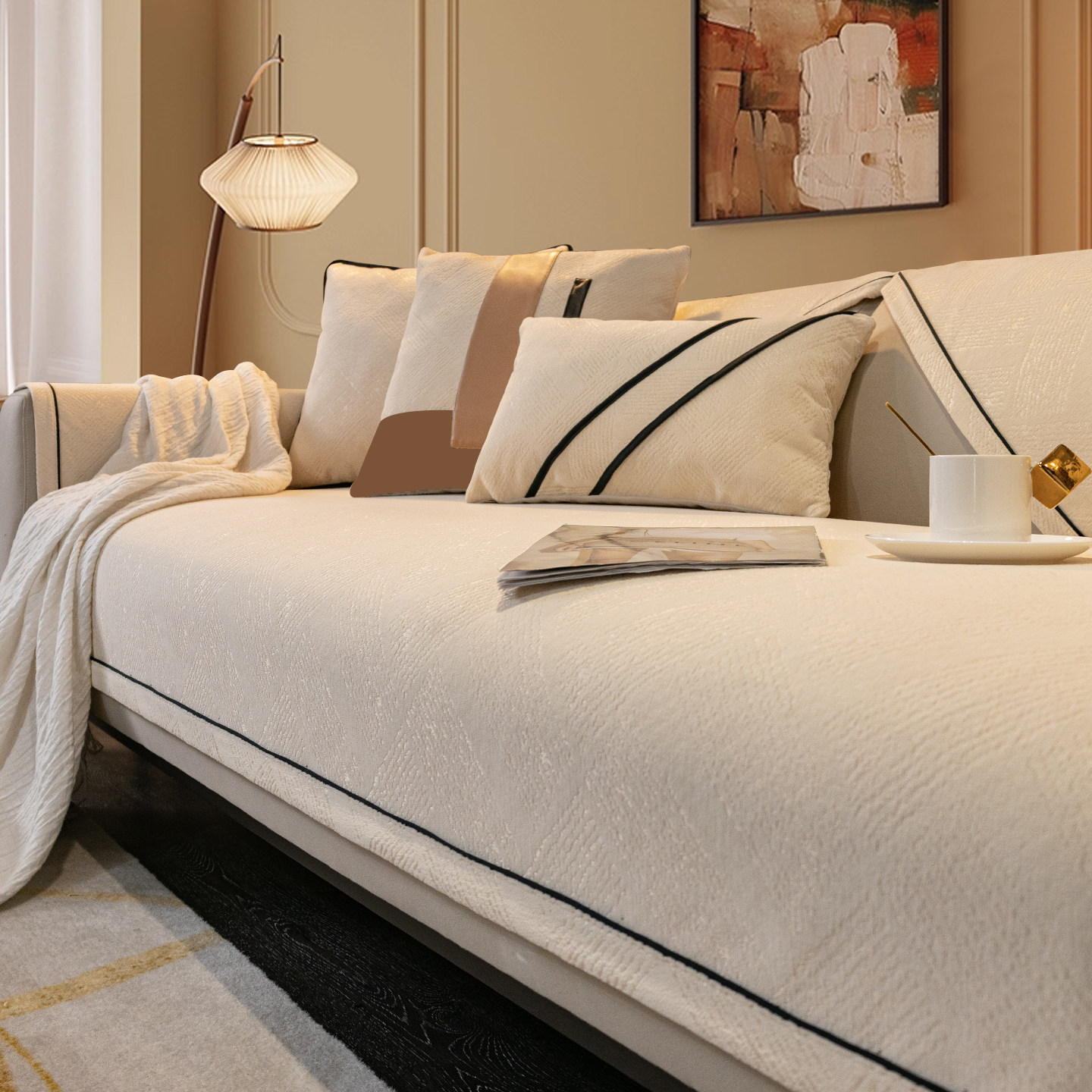 轻奢风雪尼尔沙发垫四季通用现代高端皮防滑2025新款高级套罩盖布,居家布艺,沙发垫,淘宝优惠券,粉丝福利购,淘宝优惠卷