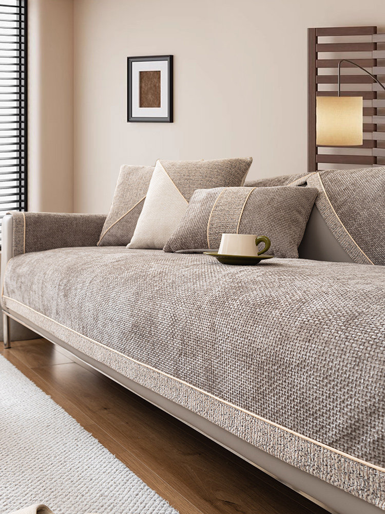 轻型豪华雪尼尔沙发靠垫，四季通用，固定防滑，简易高端直沙发防,居家布艺,沙发垫,淘宝优惠券,粉丝福利购,淘宝优惠卷