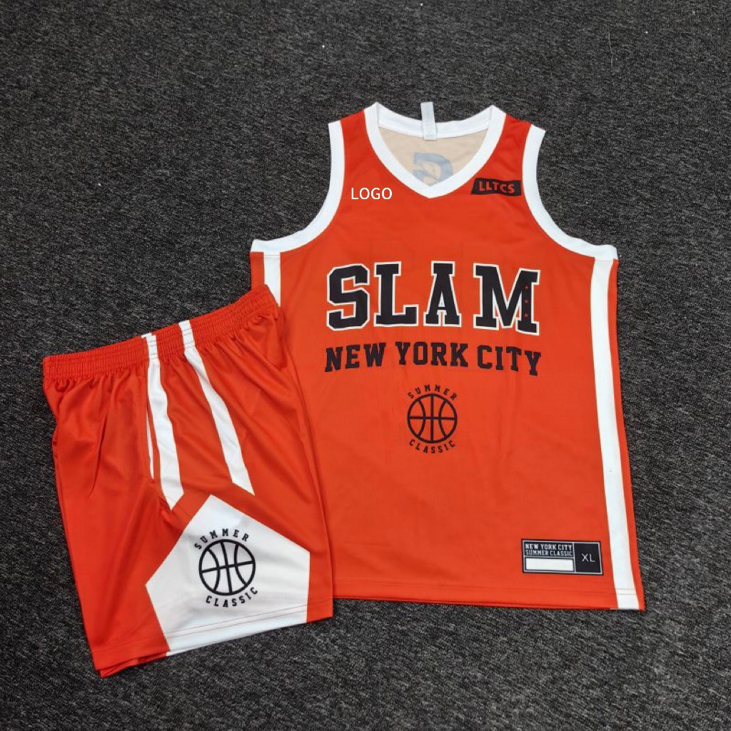 数码印美高美式窄肩篮球服男