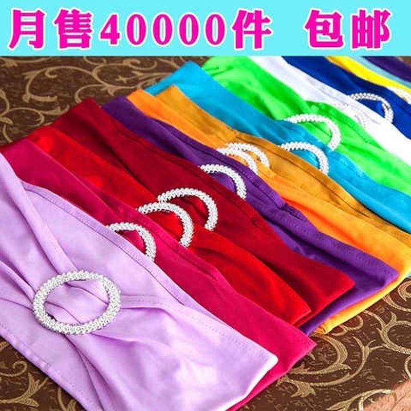 婚庆酒店椅套装饰椅背花免系椅背弹力婚礼绑带蝴蝶结椅背套椅背结