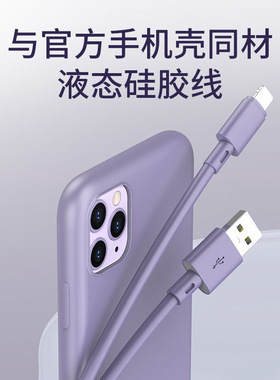 拾本适用苹果x数据线液态软胶iPhone手机充电线6s器7P加长11快充2米ipad七8Plus冲cd7六X短平板xsmax闪充xr软