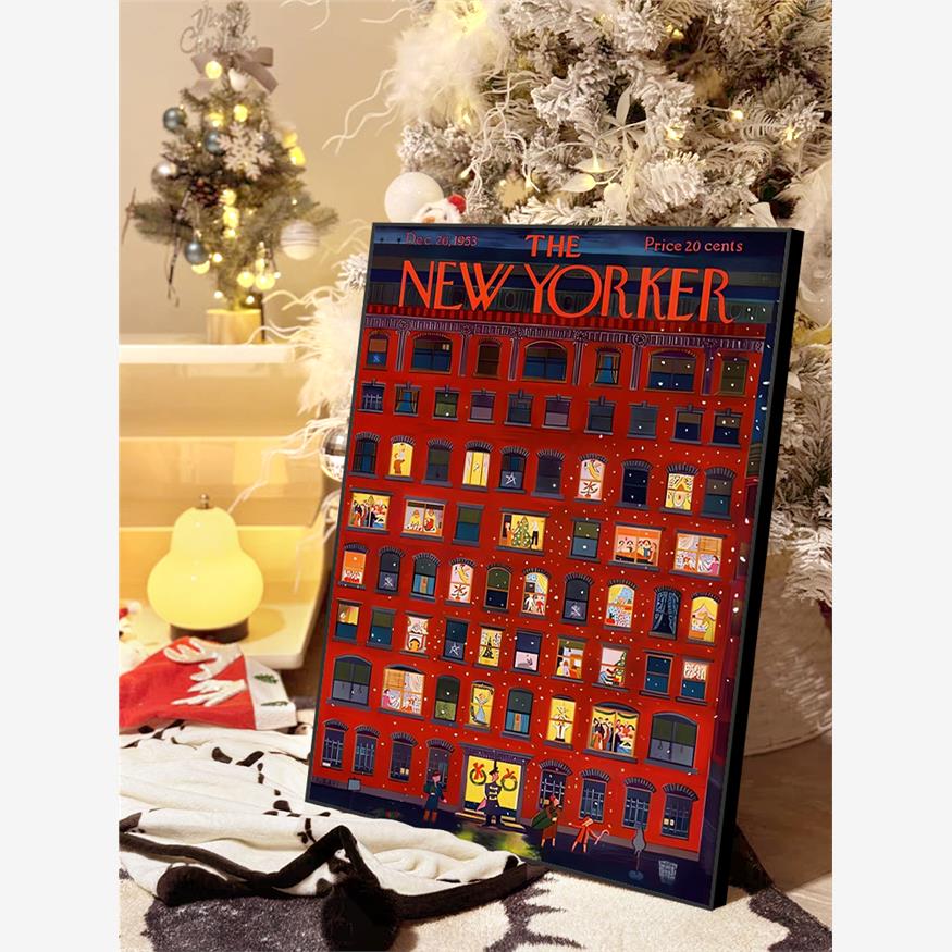 圣诞节装饰画场景布置冬灯摆画