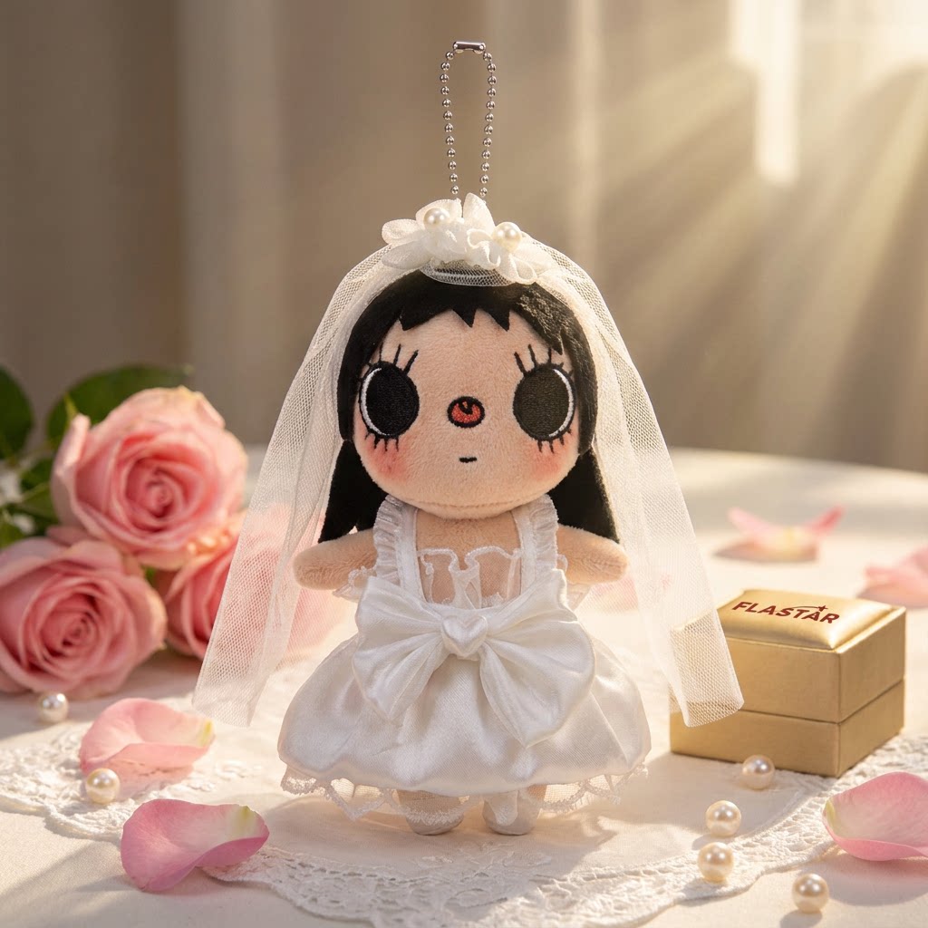 日本正版纯白婚纱小玉包挂件