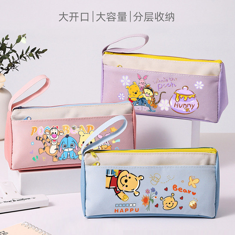 小熊维卡通尼熊大容量笔袋初中生高中生小学生铅笔袋多功能文具盒
